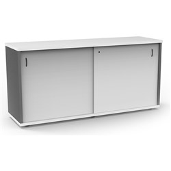 Rapidline Credenza Sliding Doors 1800W x 450D x 730mmH White And Ironstone
