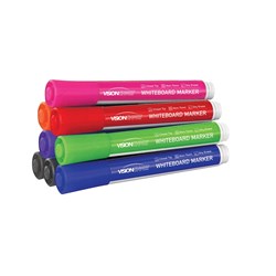 Visionchart Whiteboard Markers Chisel 5.0mm Assorted Colours Pack Of 8