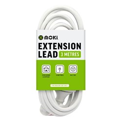 Moki Extension Lead 3 Metre White