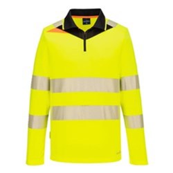 Portwest DX4 Hi-Vis Polo Shirt Long Sleeve Extra Large Yellow And Black