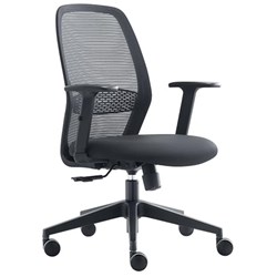 Santa Task Chair With Arms Black Mesh Back Fabric Seat