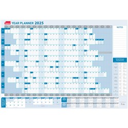 Sasco Standard Year Planner 870 x 610mm white and blue