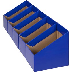 Marbig Book Boxes Large 17W x 25D x 27cmH Blue Pack Of 5