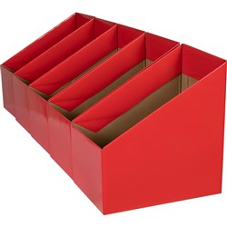 Marbig Book Boxes Large 17W x 25D x 27cmH Red Pack Of 5