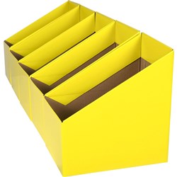 Marbig Book Boxes Large 17W x 25D x 27cmH Yellow Pack Of 5