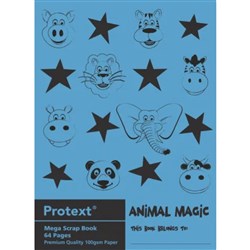 Protext Poly Scrap Book 330x240mm Animal Magic Mega 100gsm 64 Page