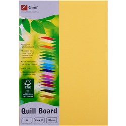 Quill Board A4 210gsm Lemon Pack of 50