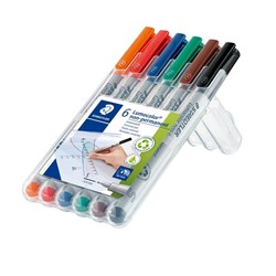 Staedtler 311 Lumocolor Non-Permanent Pens Superfine 0.4mm Assorted Wallet Of 6