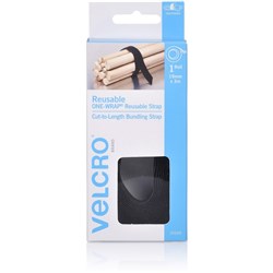 Velcro&reg; Brand Reusable One Wrap Strap 19mm x 3m Black 19mm x 3m Black