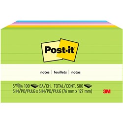 Post-It 635-5AU Lined Notes 73mmx123mm Floral Fantasy Pack of 5