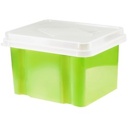 Italplast 32 Litre Plastic Suspension File & Storage Box Lime Base Clear Lid